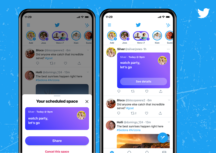 Twitter Spaces scheduling
