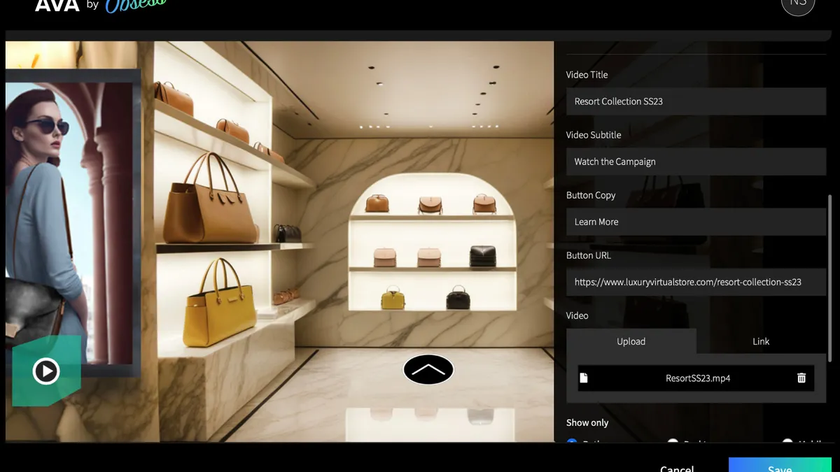 Digital rendering of a virtual store