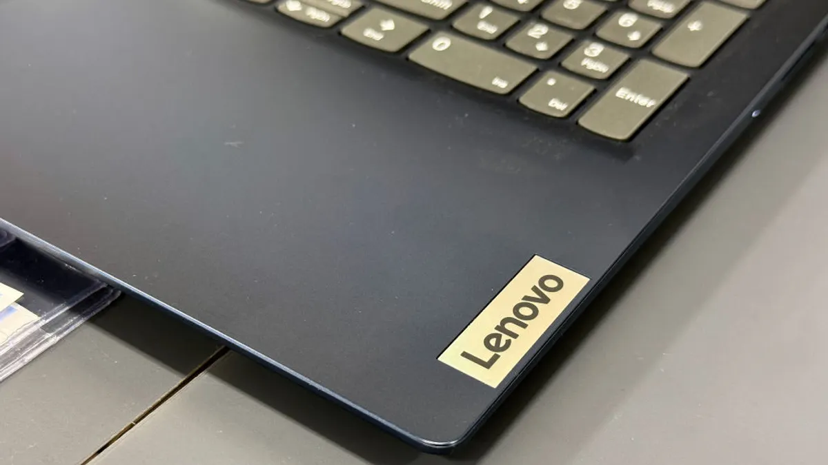 The Lenovo logo displayed on a laptop