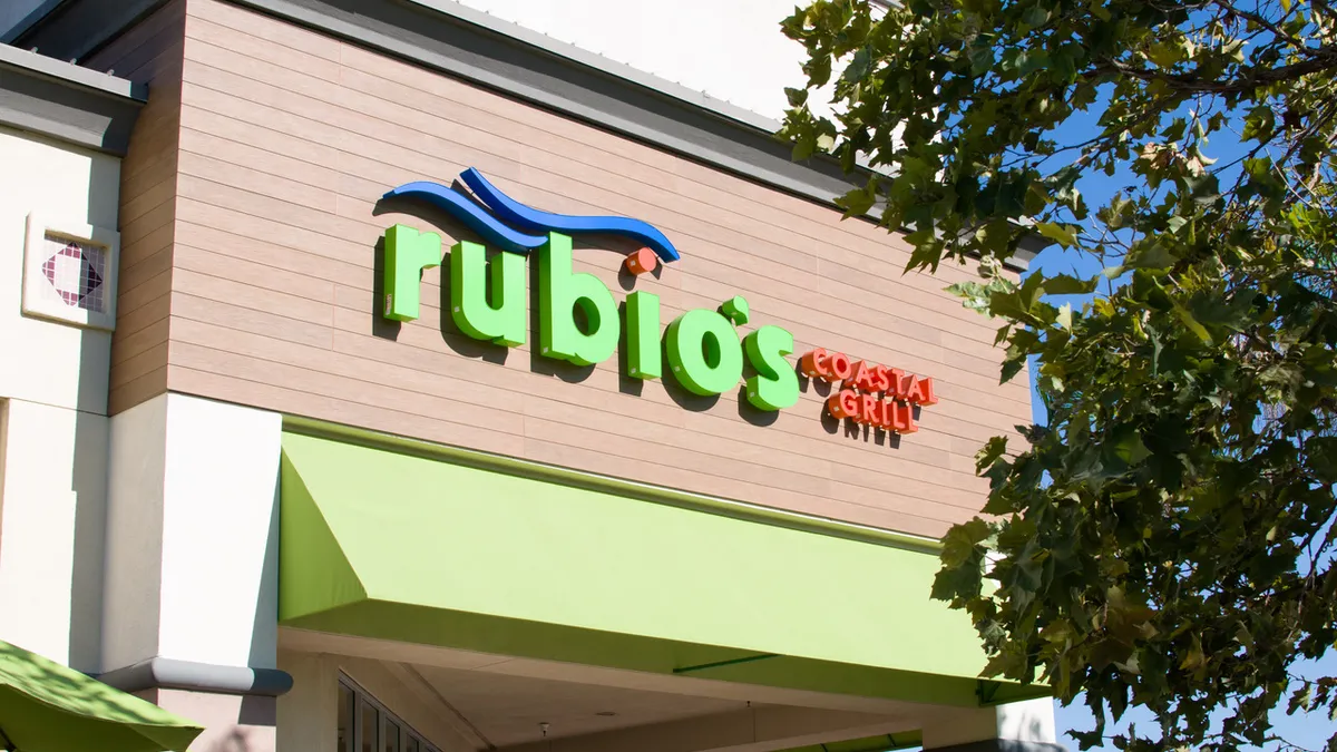 An image of a building with "Rubio's Coastal Grill" on the outside.