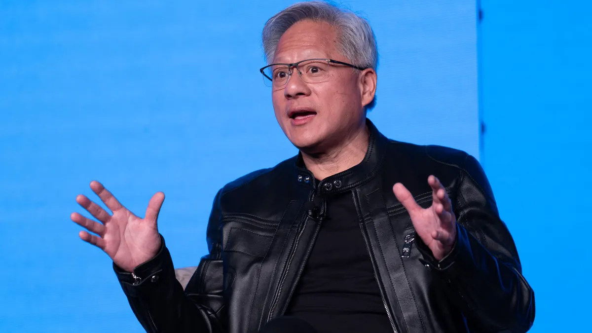 Jensen Huang, CEO of Nvidia, speaks at a panel discussion.
