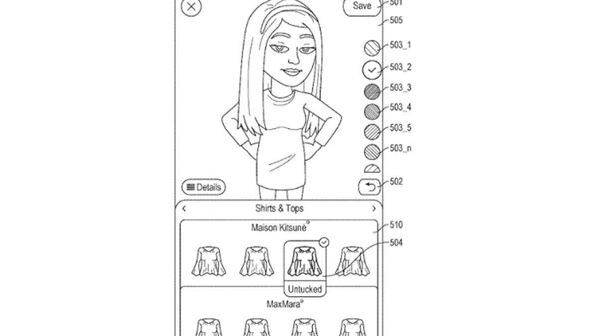 Snapchat Bitmoji fashion patent