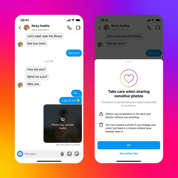 Instagram sextortion protection