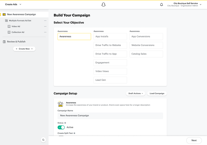 Snapchat Mutli-Format campaigns