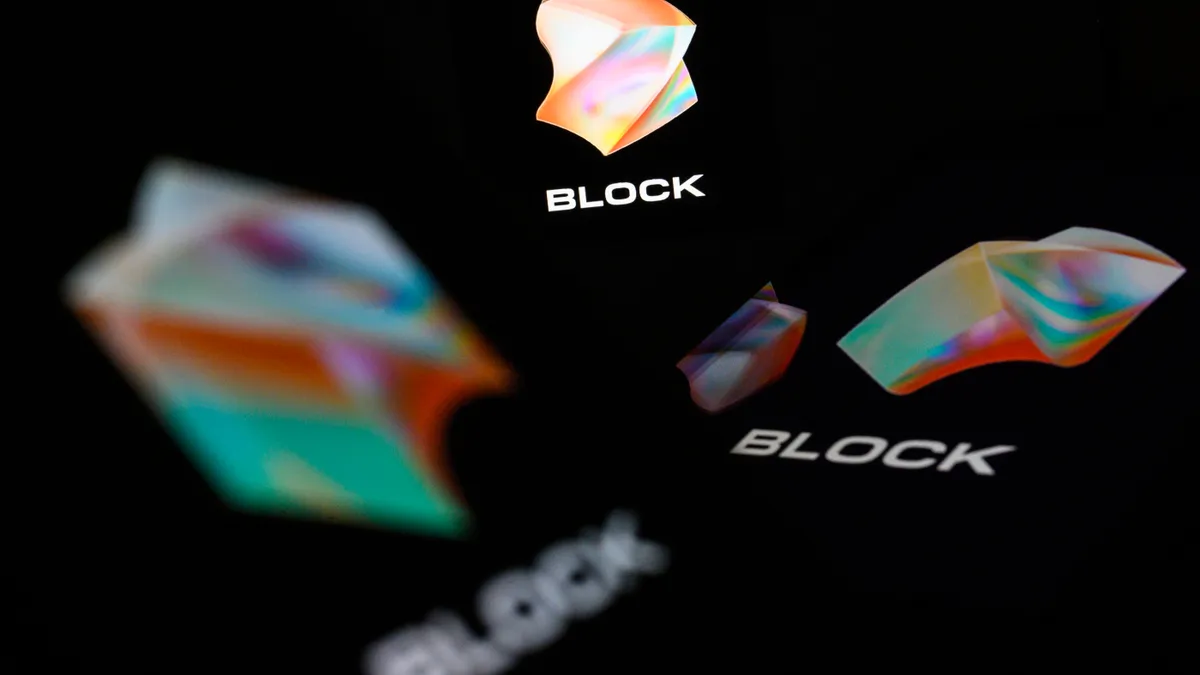 Block's logo is shown with a black background