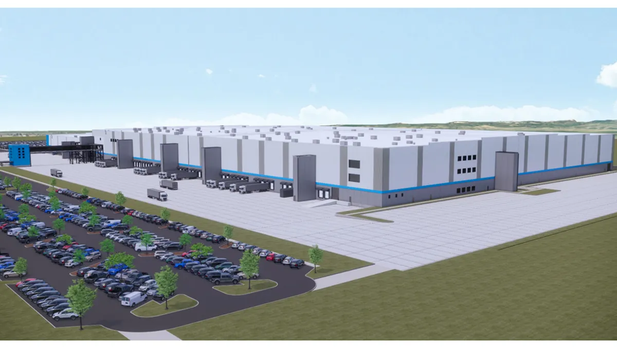 Artist rendition of new fulfillment center.