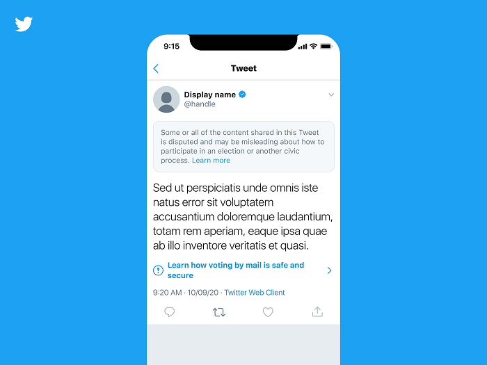 Twitter election misinformation warning