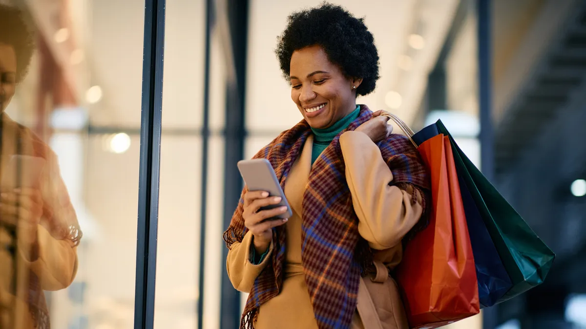 Woman out shopping