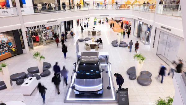 A Tesla Cybertruck is displayed as people visit the American Dream Mall During Black Friday sells on November 29, 2024 in East Rutherford City.