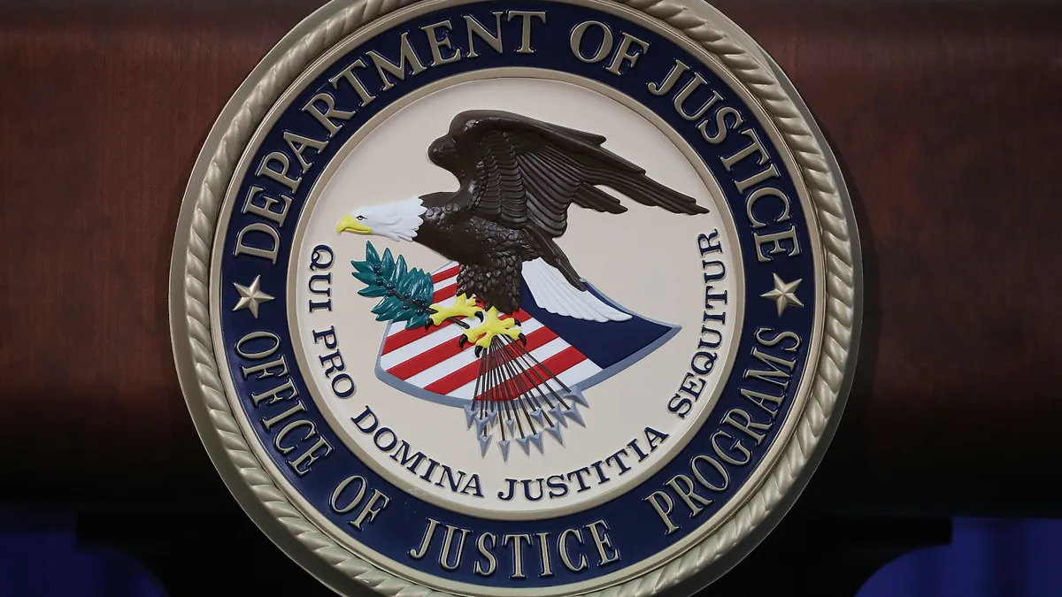 The Justice Department seal