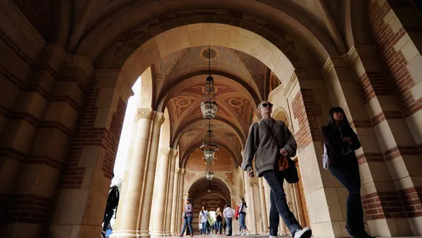 A student walks through UCLA.