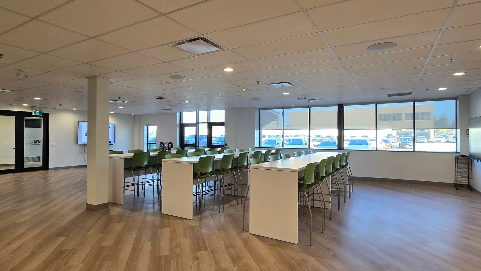 the interior of a new classroom