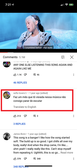 YouTube translation