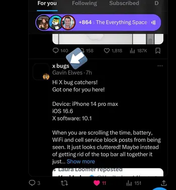 X Communities posts in feed