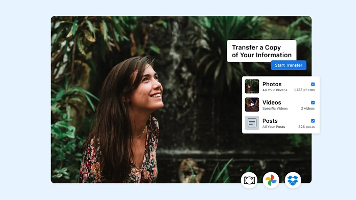 Facebook Transfer Your Data tool