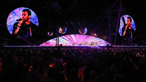 Chris Martin performs on a stop of Coldplay's Music of the Spheres world tour at Allegiant Stadium on June 06, 2025 in Las Vegas, Nevada.
