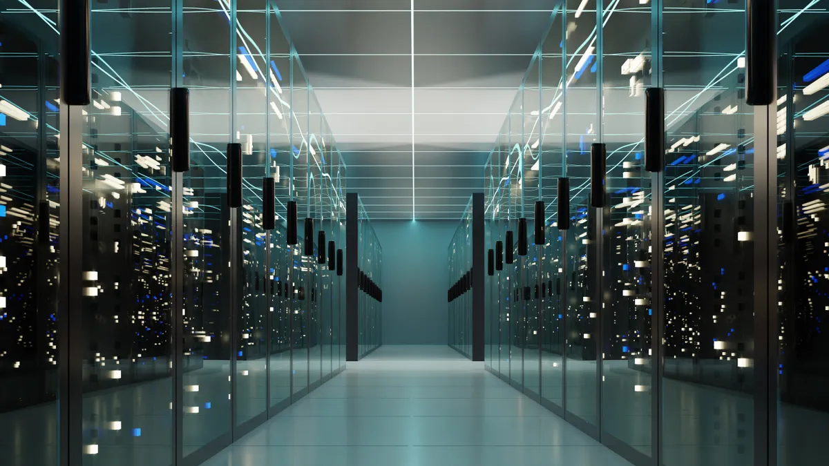 Image of cloud data center, 3d rendering.