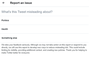 Misleading tweet report