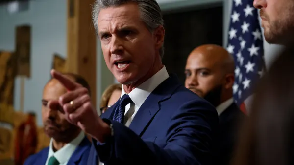 California Gov. Gavin Newsom speaks during a news conference