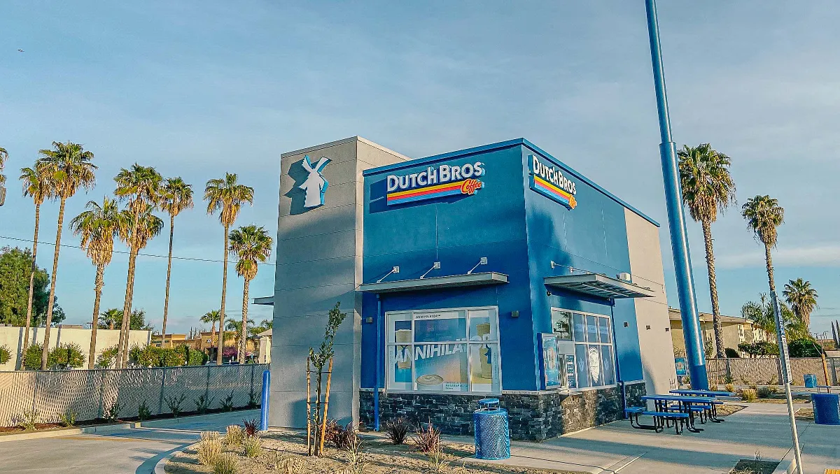 Dutch Bros Coffee's president, Christine Barone will replace Joth Ricci as CEO. Pictured is a Dutch Bros unit.