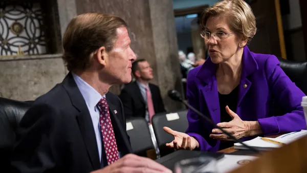 Elizabeth Warren Richard Blumenthal BNPL buy now pay later senators policy consumer lending