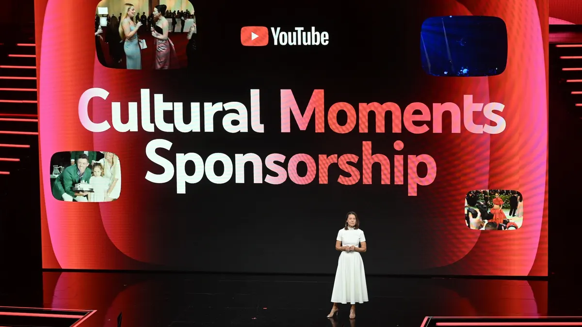 YouTube executive onstage at Brandcast 2025 event