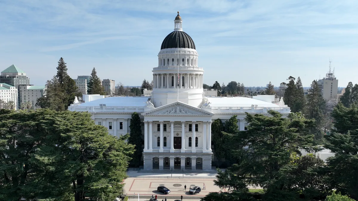 The California state capitol building is pictured.