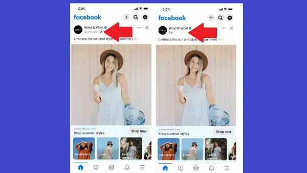 Facebook ad example