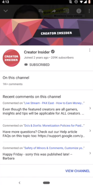 YouTube Profile Card test