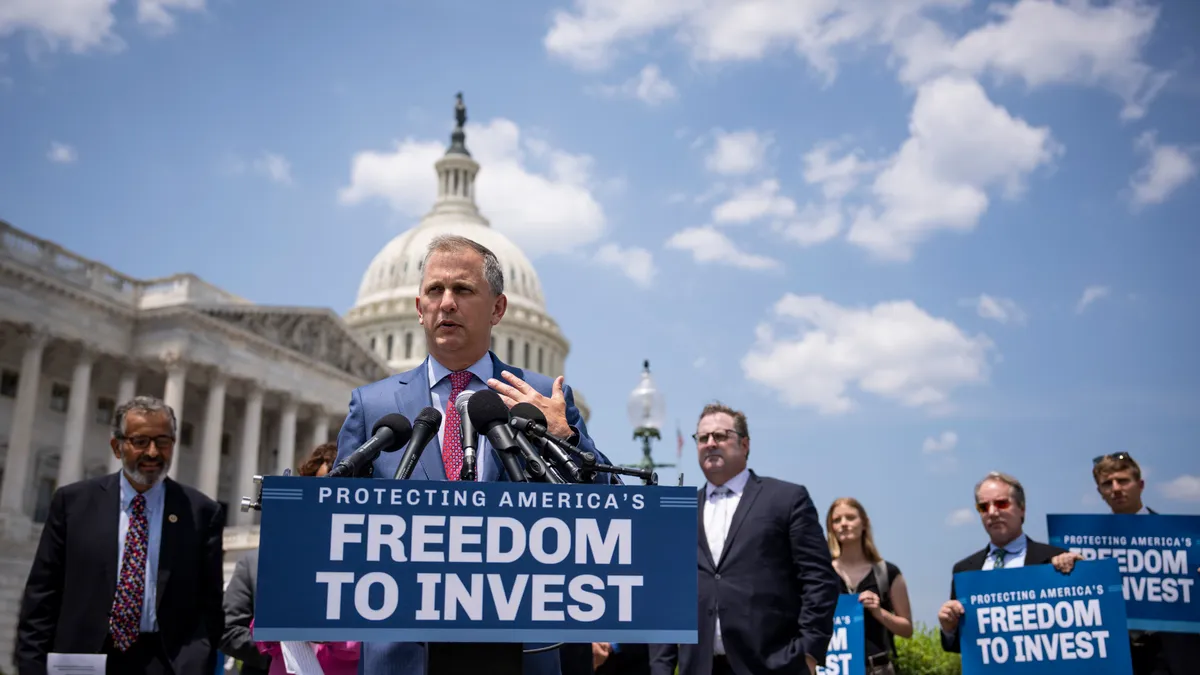 Rep. Sean Casten (D-IL) speaks during a news conference