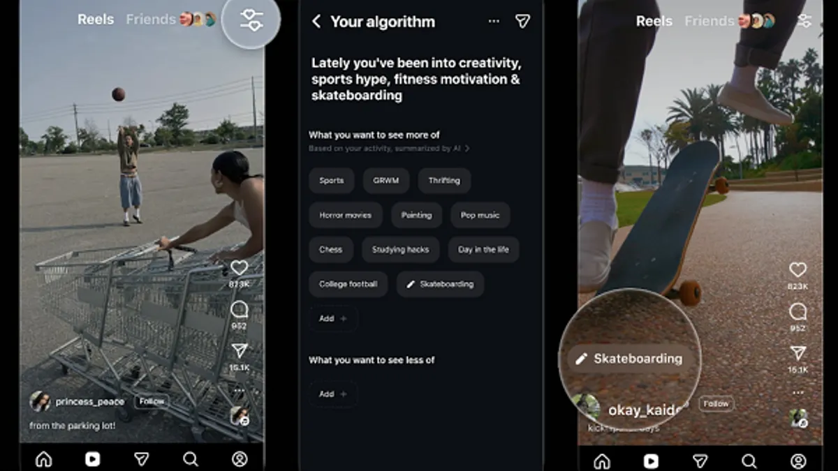 Reels algorithm controls