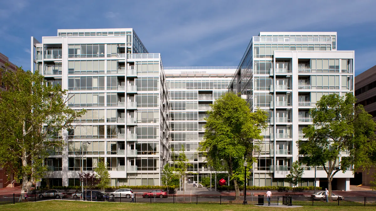 White high-rise apartment building