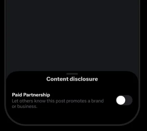 X paid partnership tags