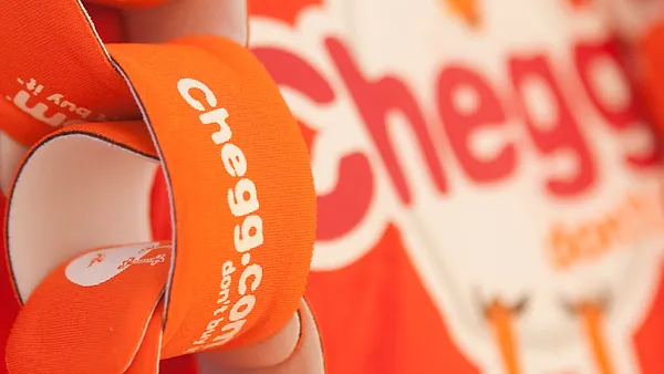 Textbook rental company Chegg.com demonstrate their site to students of the University of Texas at Caffe Medici on August 26, 2009 in Austin, Texas.