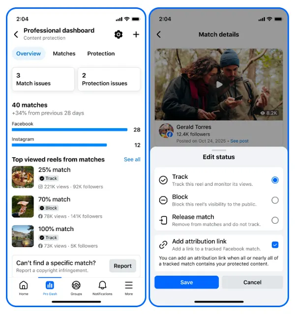 Facebook content protection