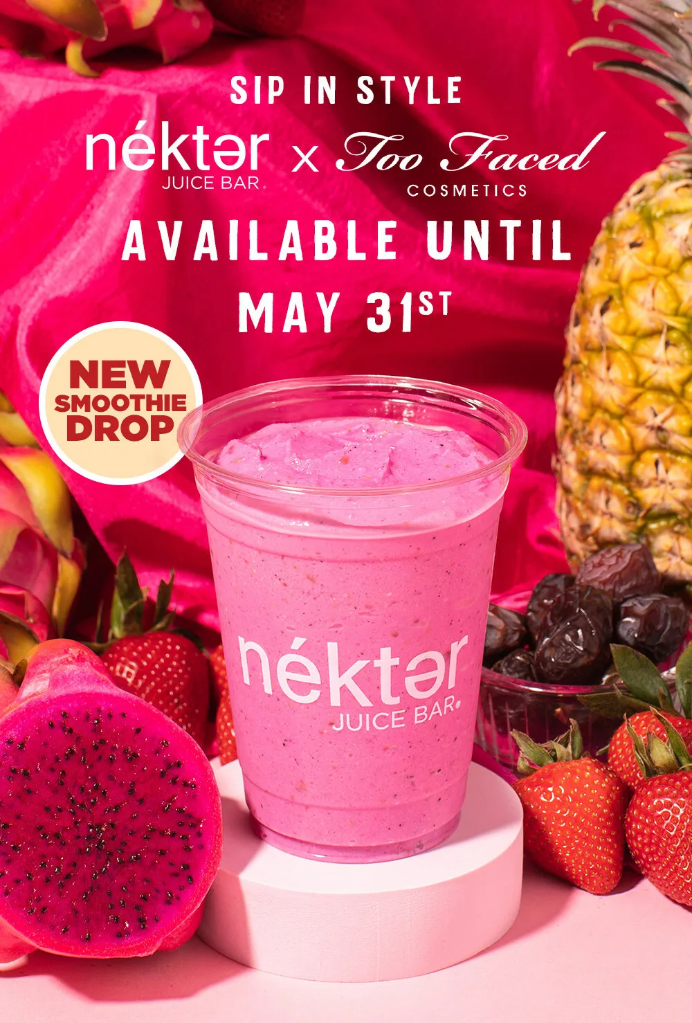 A pink smoothie from Nekter Juice Bar