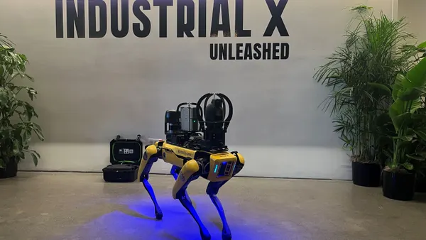 Boston Dynamics' Spot robot is on display at IFS' Industrial X Unleashed event in New York City on Nov. 13, 2025.