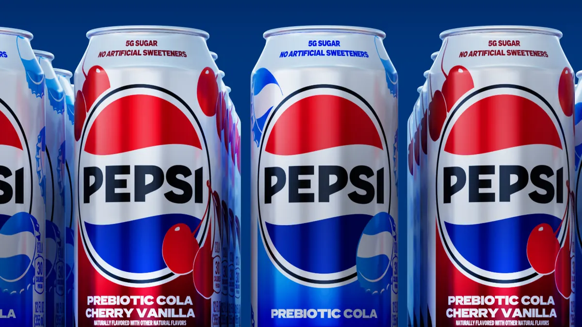 Cans of Pepsi Prebiotic Cola