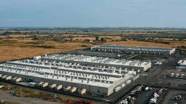 Aerial view of an Amazon data center in Oregon