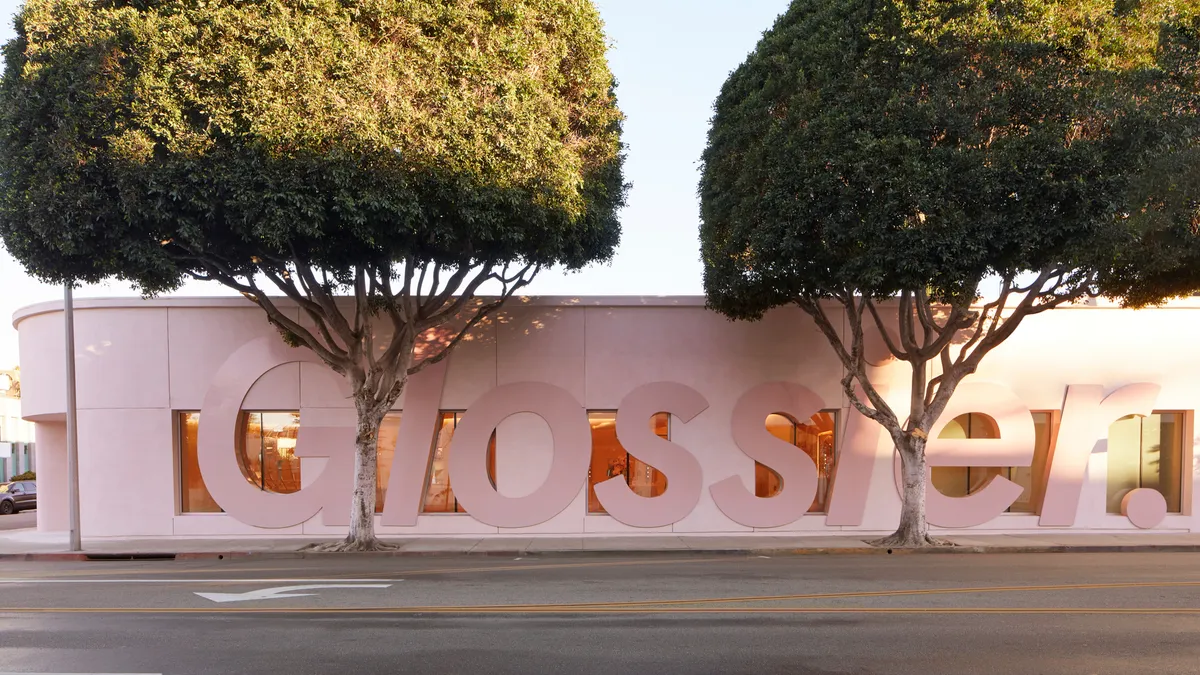 Glossier storefront in Los Angeles