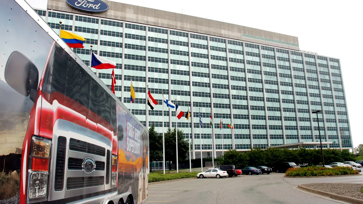 The Ford Motor Company world headquarters in Dearborn, Michigan.