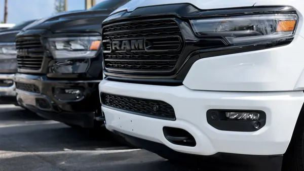 Ram trucks at dealership lot