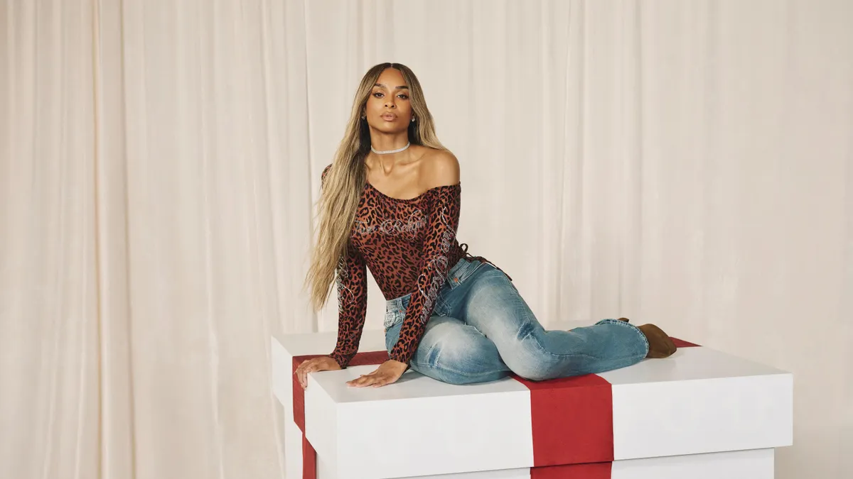 Ciara for True Religion's 2025 "Wrapped in True" holiday campaign.