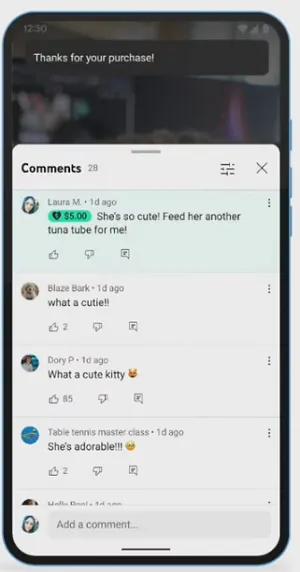YouTube Super Thanks in Shorts