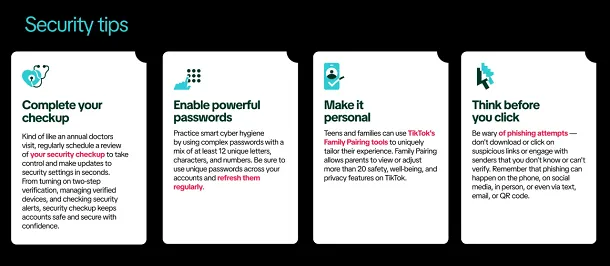 TikTok cybersecurity tips