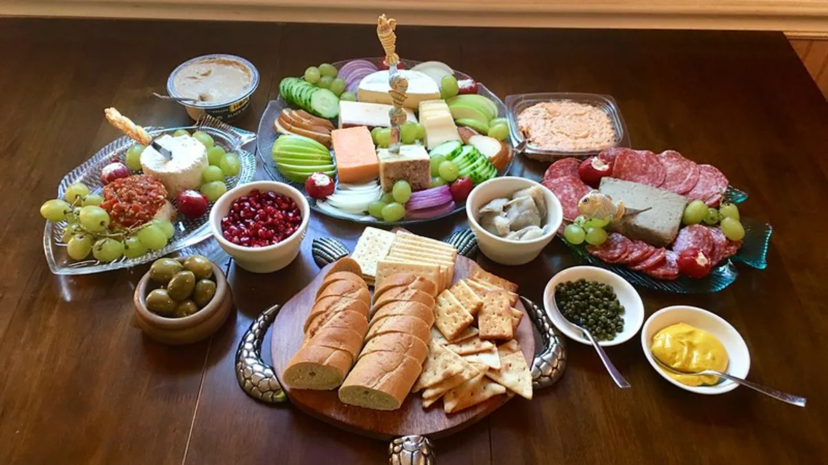 A charcuterie platter