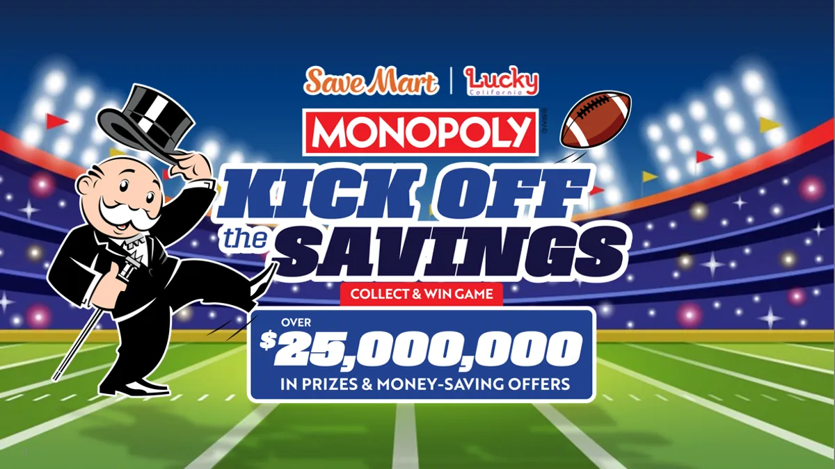 Promotional image about Save Mart's Monopoly-themed promotion