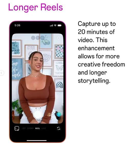 Instagram Reels camera updates