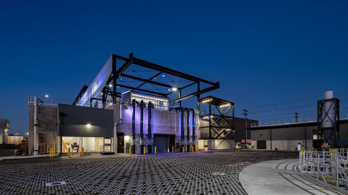 The exterior of a water treatment station.