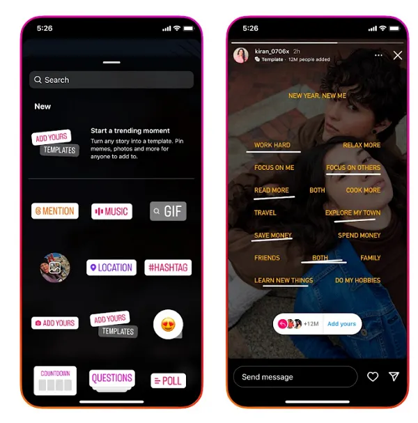 Instagram Add Yours Templates